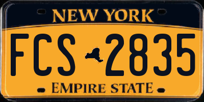 NY license plate FCS2835