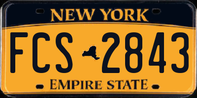 NY license plate FCS2843