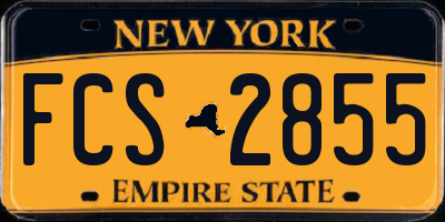 NY license plate FCS2855