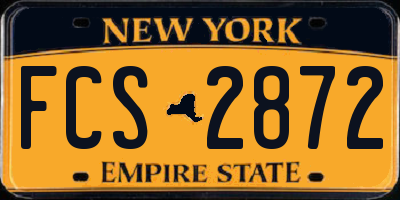 NY license plate FCS2872