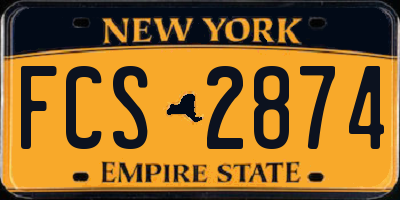NY license plate FCS2874