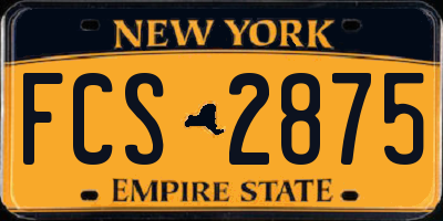 NY license plate FCS2875