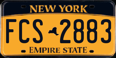 NY license plate FCS2883
