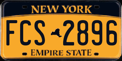 NY license plate FCS2896
