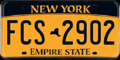 NY license plate FCS2902