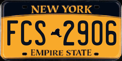NY license plate FCS2906