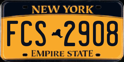 NY license plate FCS2908