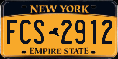 NY license plate FCS2912