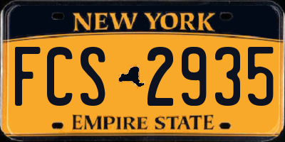NY license plate FCS2935