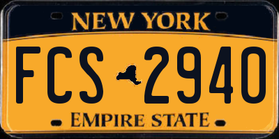 NY license plate FCS2940
