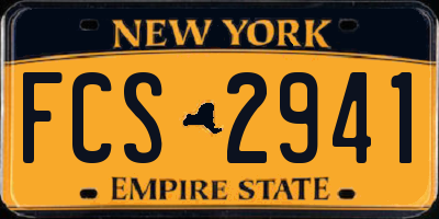 NY license plate FCS2941