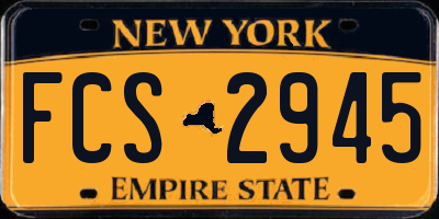 NY license plate FCS2945