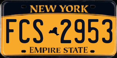 NY license plate FCS2953