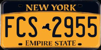 NY license plate FCS2955