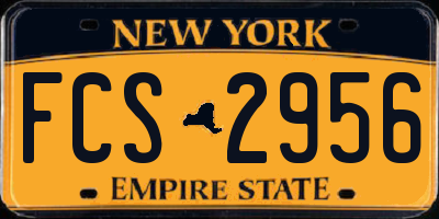 NY license plate FCS2956