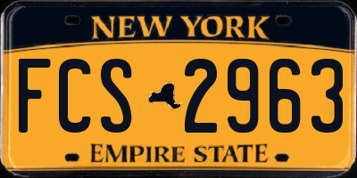 NY license plate FCS2963