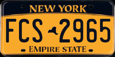 NY license plate FCS2965