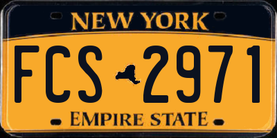 NY license plate FCS2971