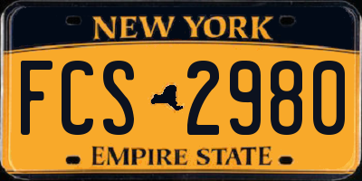 NY license plate FCS2980