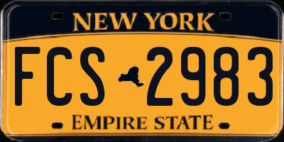 NY license plate FCS2983