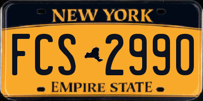 NY license plate FCS2990