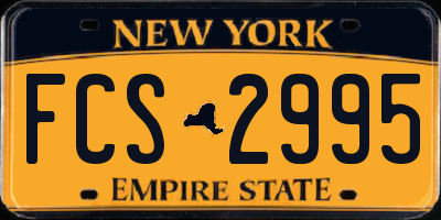 NY license plate FCS2995