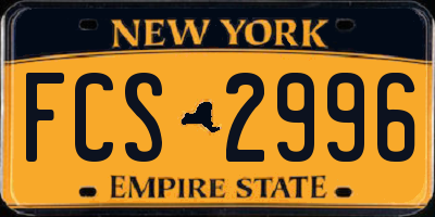 NY license plate FCS2996