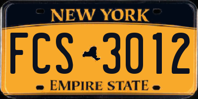 NY license plate FCS3012