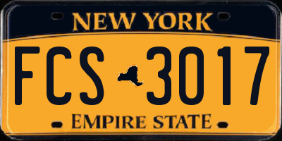 NY license plate FCS3017