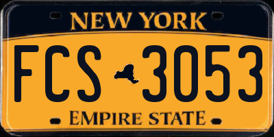 NY license plate FCS3053