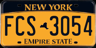 NY license plate FCS3054