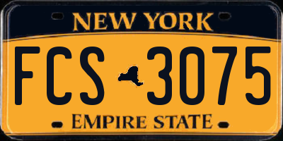 NY license plate FCS3075
