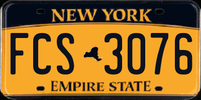 NY license plate FCS3076