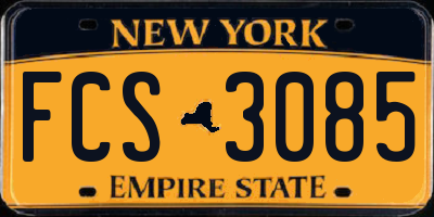 NY license plate FCS3085