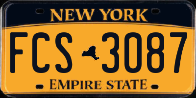 NY license plate FCS3087