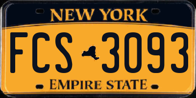 NY license plate FCS3093