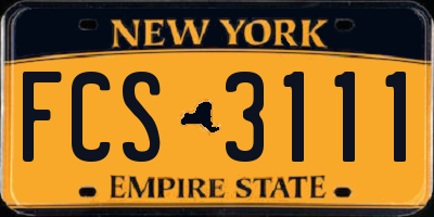 NY license plate FCS3111