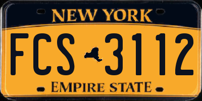 NY license plate FCS3112