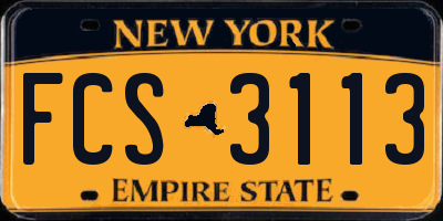 NY license plate FCS3113