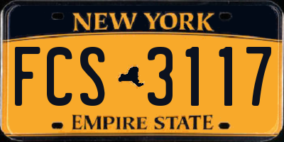 NY license plate FCS3117