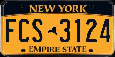 NY license plate FCS3124