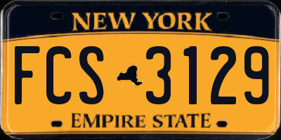 NY license plate FCS3129