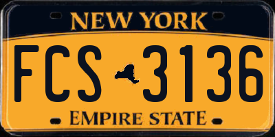 NY license plate FCS3136