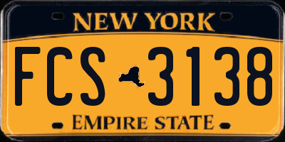 NY license plate FCS3138