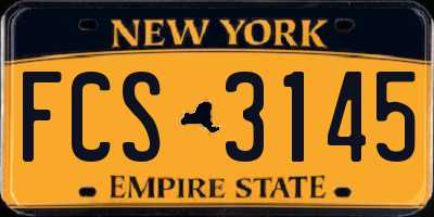 NY license plate FCS3145