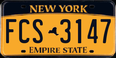 NY license plate FCS3147
