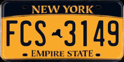 NY license plate FCS3149