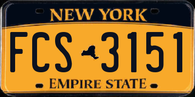 NY license plate FCS3151