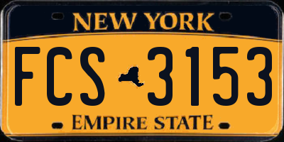 NY license plate FCS3153