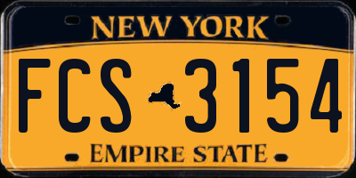 NY license plate FCS3154